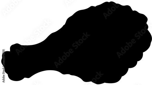 A silhouette of a poultry cut, with a smooth, rounded base leading into a defined bone