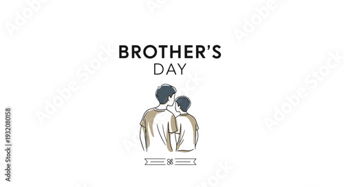 Brothers Day Illustration of Two Brothers Together 1.