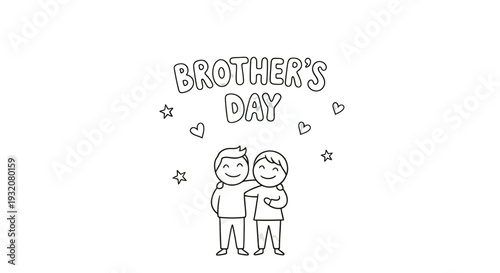 Brothers Hugging on Brothers Day Illustration.