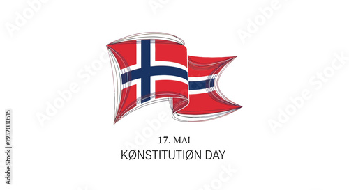 Norwegian Flag Celebrating Constitution Day.