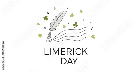 Quill Pen Writing Poetry Limerick Day.