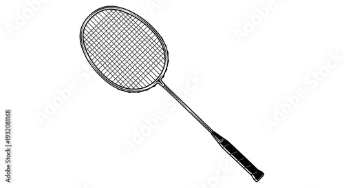badminton racket isolated on white