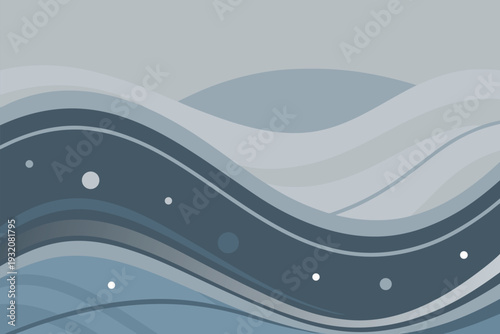 Modern abstract wave design with soothing blue and gray hues
