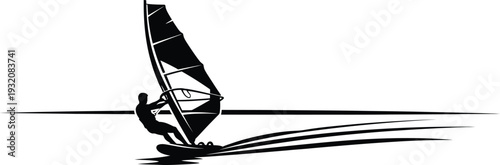 Sailing silhouette on calm waters