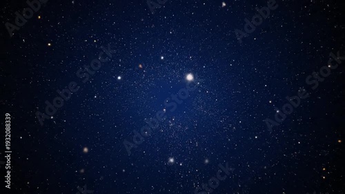 Stunning Night Sky with Twinkling Stars and Distant Galaxy.