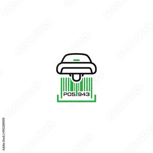 Clean and smart retail point of sale barcode scanner icon for efficient checkout processes and modern inventory management