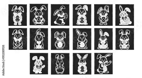 Collection of cute cartoon animal illustrations