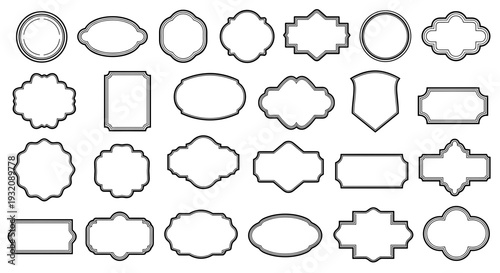 Collection of various empty speech and thought bubble shapes for design