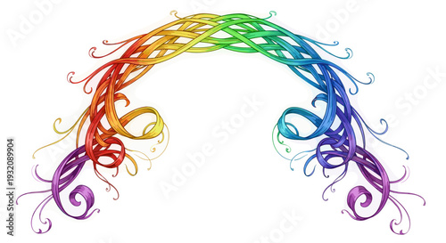 Colorful rainbow hair with flowing curls and vibrant hues