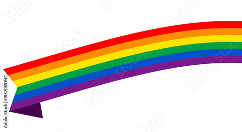 Colorful rainbow arching across a clear sky with vibrant hues