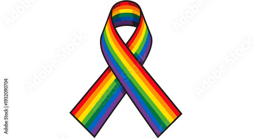 Rainbow ribbon symbolizing diversity and support