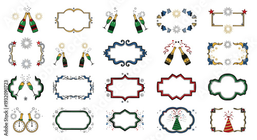 Collection of decorative vintage frames and borders for design