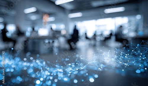 Wallpaper Mural Abstract Digital Network Connections in Modern Office Environment. Torontodigital.ca