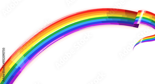 Colorful rainbow arching across a clear sky with vibrant hues