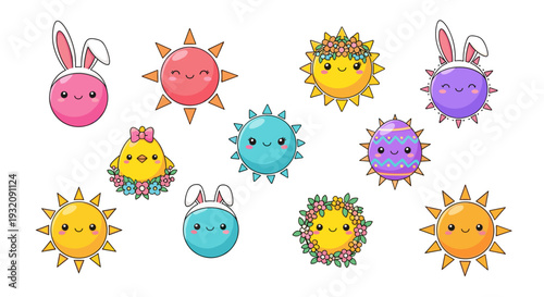 Collection of colorful cartoon viruses and bacteria illustrations