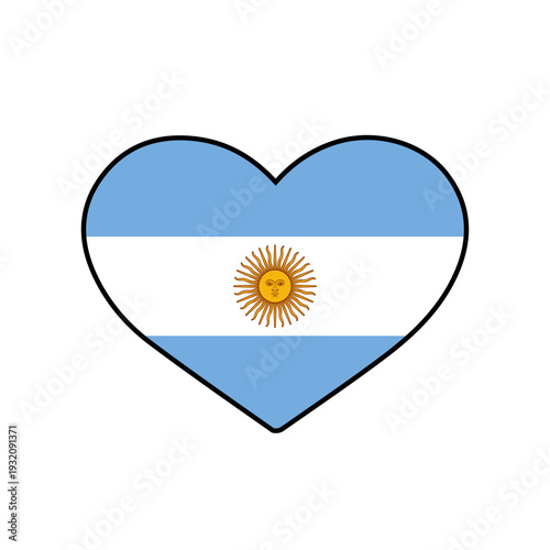Heart with the argentina flag
Vector heart with the flag on a white background
