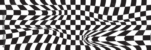 Race flag. Speed flag design. Car rally competition. Black and white squares pattern. Vector illustration