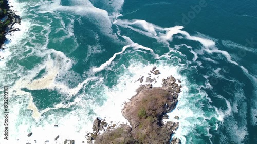 Cenital Aerial of Iconic Rocky Coast, Mismaloya, Puerto Vallarta 2