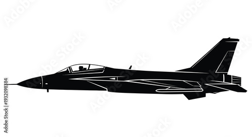 Silhouette of a modern fighter jet in flight showcasing its aerodynamic design