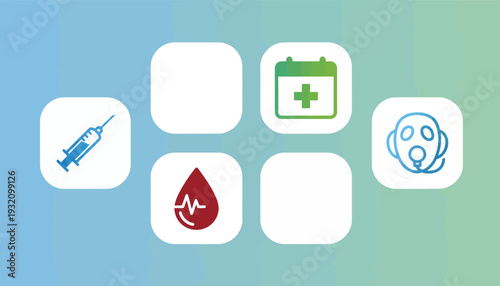 Medical icons for health and wellness concepts