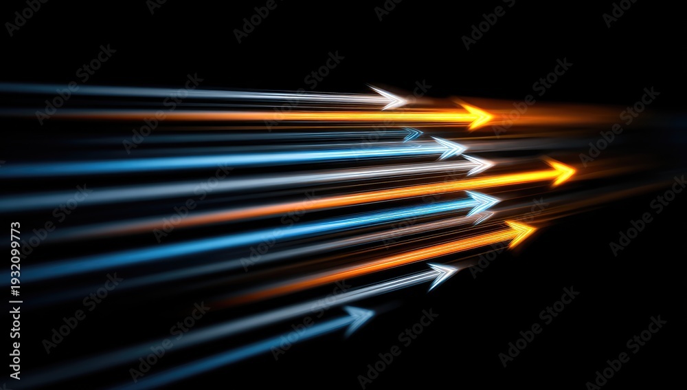 Fototapeta premium Abstract Streaks of Light Arrows Moving Forward.