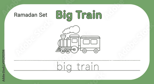 Cute Big Train Illustration for Kids - Ramadan Set