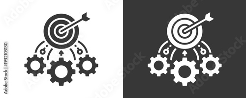 Service Strategy Icon Set Vector Collection Isolated In Black And White