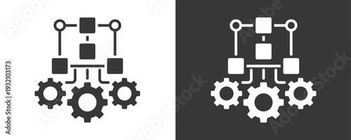 Process Architecture Icon Set Vector Collection Isolated In Black And White