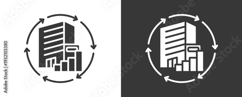 Business Evolution Icon Set Vector Collection Isolated In Black And White