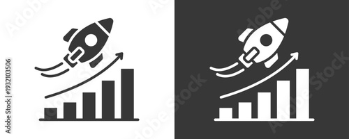 Growth Acceleration Icon Set Vector Collection Isolated In Black And White