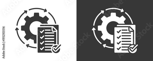 Continuous Improvement Icon Set Vector Collection Isolated In Black And White