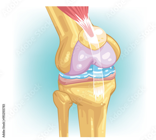 Illustration Knee Joint Bones Diagram