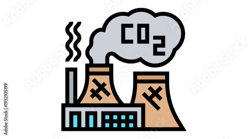 CO2 Factory Pollution Icon
