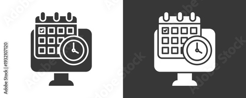 Online Appointment Icon Set Vector Collection Isolated In Black And White