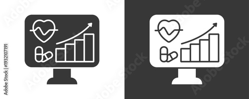 Health Dashboard Icon Set Vector Collection Isolated In Black And White