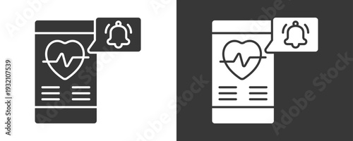 Health Notification Icon Set Vector Collection Isolated In Black And White