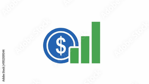 Financial growth graph with dollar symbol.