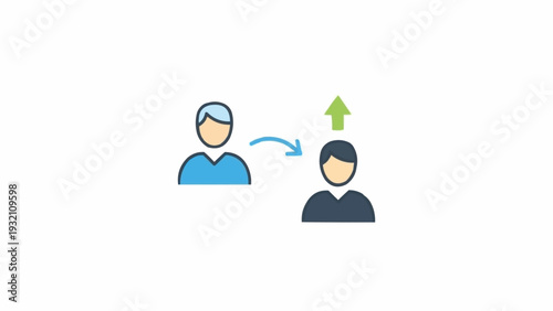 Simple Iconic Illustration of Person Transfer.