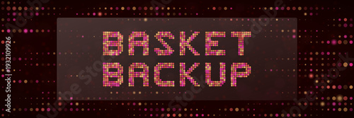 Retro Pixel Art Basket Backup Text for Ecommerce Cart Recovery and Digital Data Storage