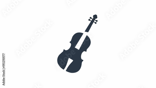Violin Instrument Music Dark Silhouette Icon.