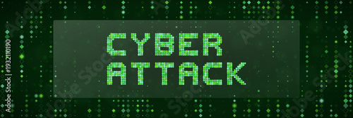 Malware Infection Alert and Cyber Attack Warning on Green Digital Matrix Background