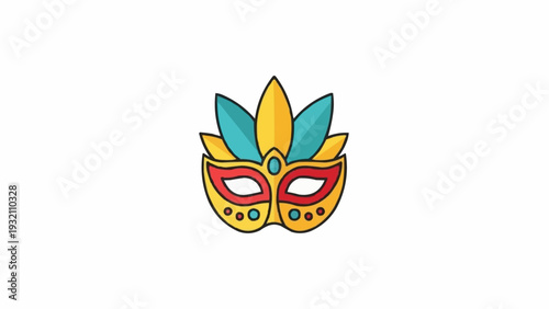 Colorful Mardi Gras Mask Design.