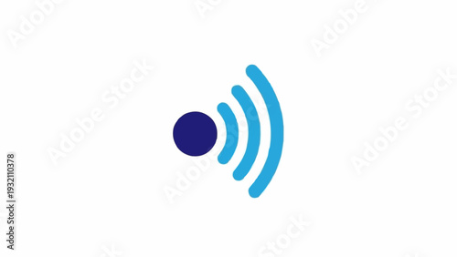 Wi-Fi signal icon with blue waves.