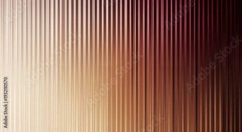 Abstract vertical lines background with warm brown and gold color gradient, textured metallic surface with rhythmic pattern and soft lighting