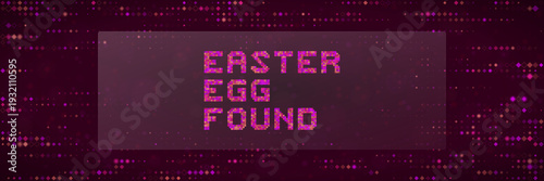 Easter Egg Found Retro Pixel Art Banner for Gaming and Software Development