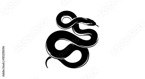 Sleek Silhouette of a Corn Snake Elegantly Coiled and Poised