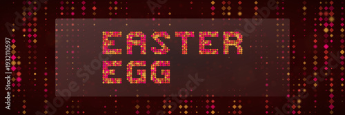 Retro Pixel Art Easter Egg Text Graphic for Gaming Secrets and Software Hidden Features