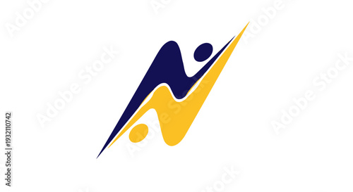 Breakthrough Growth Meter App Icon Navy Blue to Golden Yellow