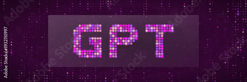 GPT Artificial Intelligence Language Model Concept with Glowing Pink Digital Dots