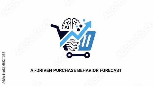 Shopping cart with brain and graph.